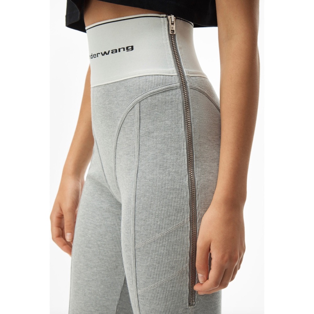 Alexander Wang Logo Elastic Leggings Gray size M - Picture 6 of 15